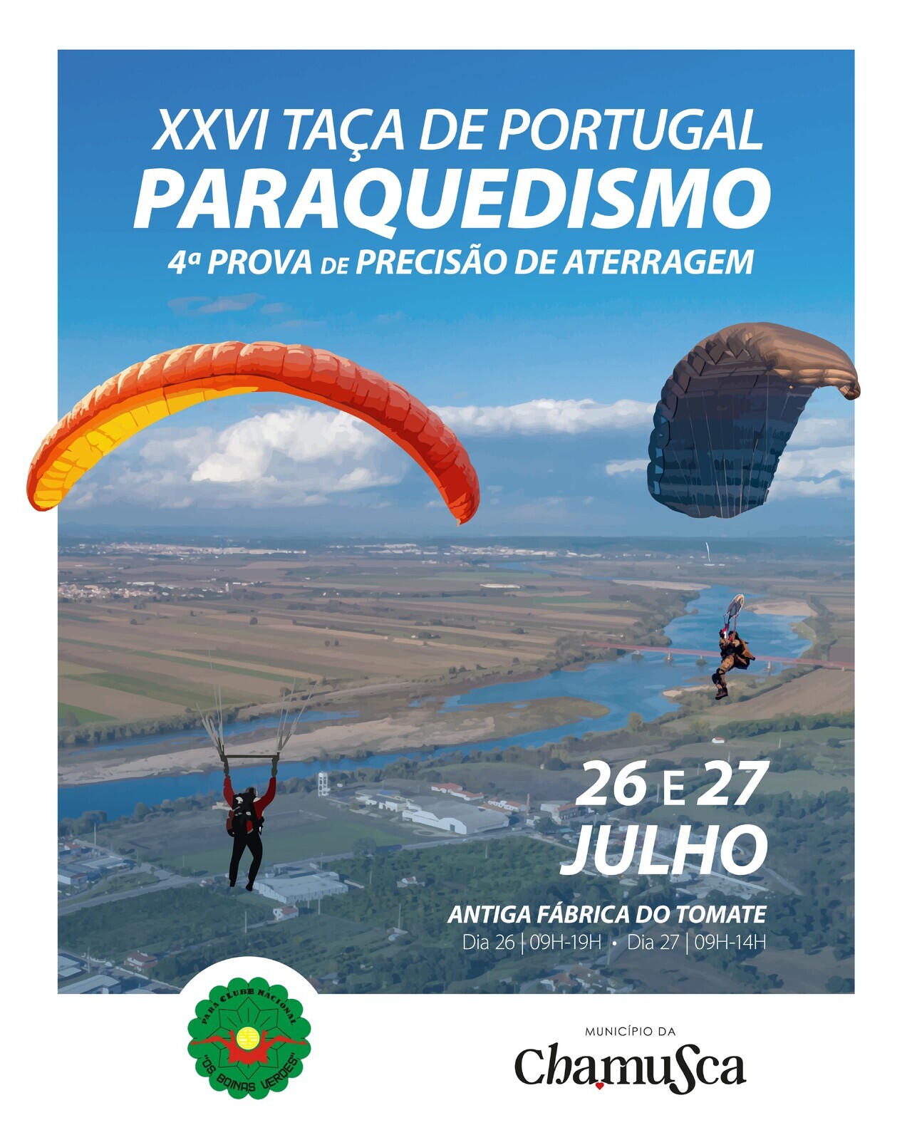 Chamusca recebe a Taça de Portugal de Paraquedismo nos dias 26 e 27 de julho