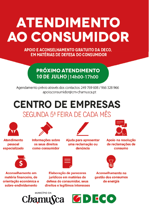 Atendimento Gratuito da DECO na Chamusca - 10 de julho | 14h00 – 17h00