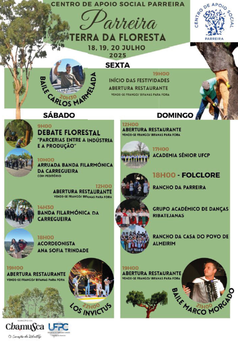 Parreira Terra da Floresta regressa de 18 a 20 de julho