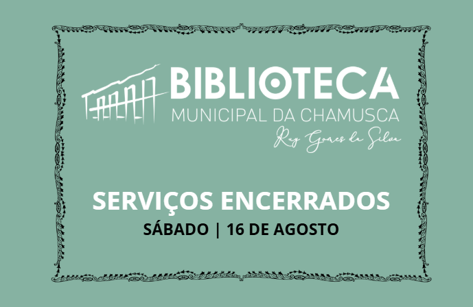 Serviços da Biblioteca Municipal encerrados dia 16 de agosto
